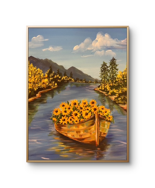 Sunflowers Afloat in Serenity